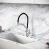 Смеситель для кухни Sancos Nolia SC12003SS с гибким изливом, нержавеющая сталь, черный фото 5