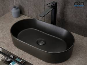 Раковина Gid Lago N9020bg 53379 черный графит, 52.5x30.5x11.5