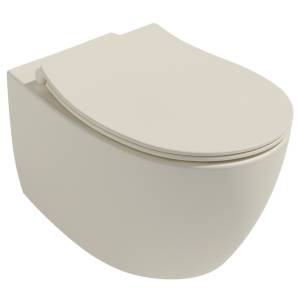 Унитаз подвесной Isvea Sentimenti Neo 10AR02010SV-2K + 40D40532I-S безободковый, с крышкой-сиденьем микролифт, слоновая кость матовый