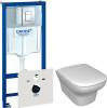Комплект  Система инсталляции для унитазов Grohe Rapid SL 38775001 4 в 1 с кнопкой смыва + Чаша для унитаза подвесного Jacob Delafon Vox EDM102-00 + К