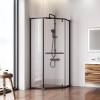 Душевой уголок Am.Pm Gem W90G-405-9090-BT профиль черный матовый, стекло прозрачное, 90x90x195 фото 2