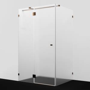 Душевой уголок Wasserkraft Paar 88H07L-MG профиль глянцевое розовое золото, стекло матовое, 120x90x200