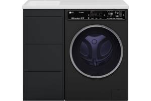 Тумба под раковину Brevita Grafit - 40 GRA-01040-013Я напольная, 3 ящика, графит, под стиральную машину