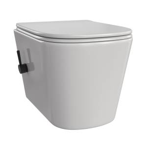 Унитаз подвесной Taliente Correto CR25200+SMnero безободковый, с микролифтом, белый