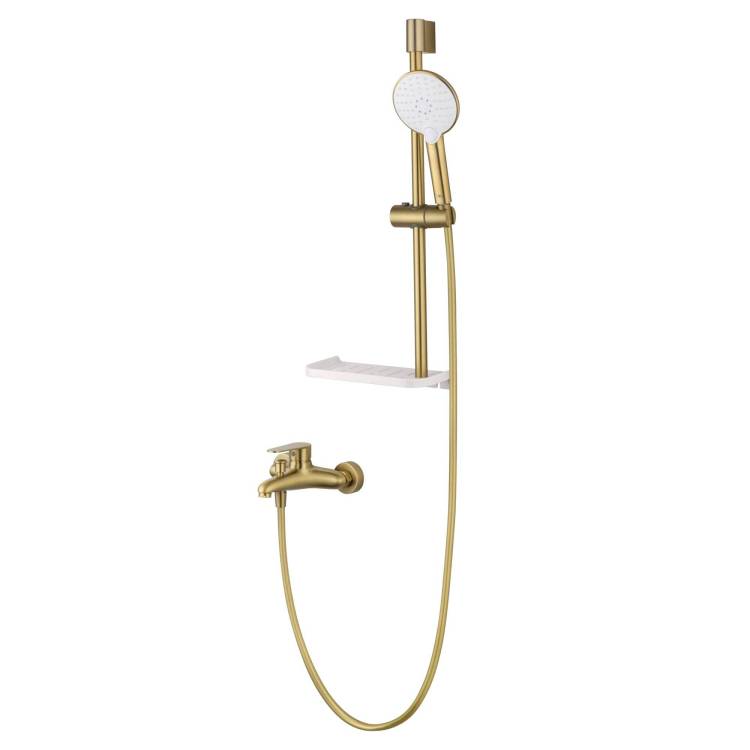 Смеситель для ванны Wonzon & Woghand WW-AE3201-BG с душевым гарнитуром, брашированное золото