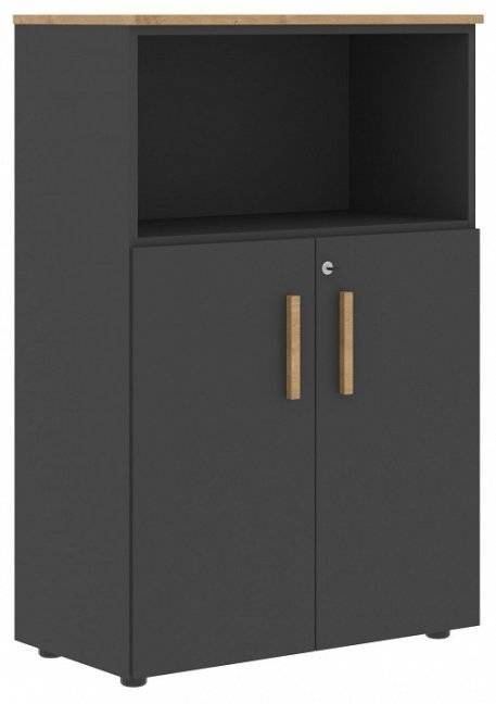 Тумба комбинированная Skyland Forta 00-07090386 Черный графит/Дуб Гамильтон