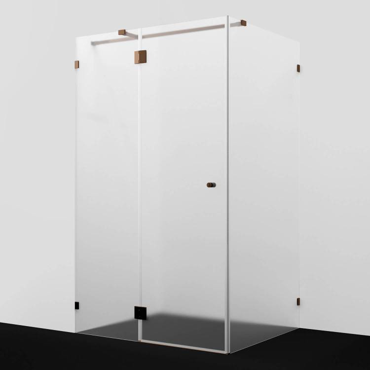 Душевой уголок Wasserkraft Paar 88H07L-MG профиль глянцевое розовое золото, стекло матовое, 120x90x200