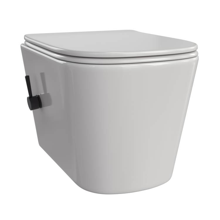 Унитаз подвесной Taliente Correto CR25200+SMnero безободковый, с микролифтом, белый