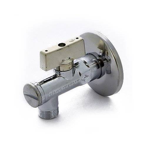 Кран шаровой Bugatti MINNESOTA 871 угловой для смесителей с фильтром и розеткой, НН 1/2 x 3/8, хромированный