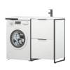 Тумба с раковиной Corozo Гера 120 Z под стиральную машину, напольная, правая, белый фото 3
