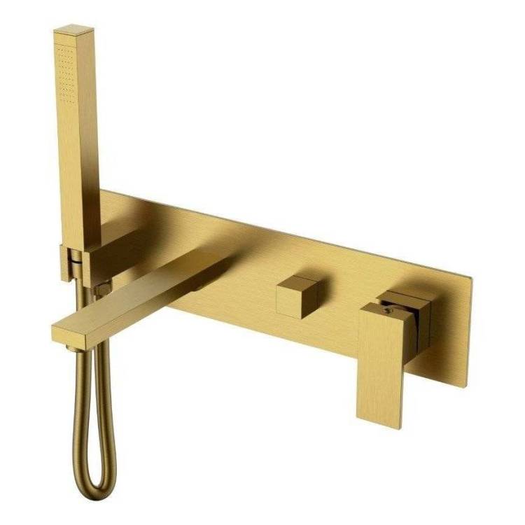 Смеситель для ванны Boheme Qubic 474-2-BR Bronze встраиваемый