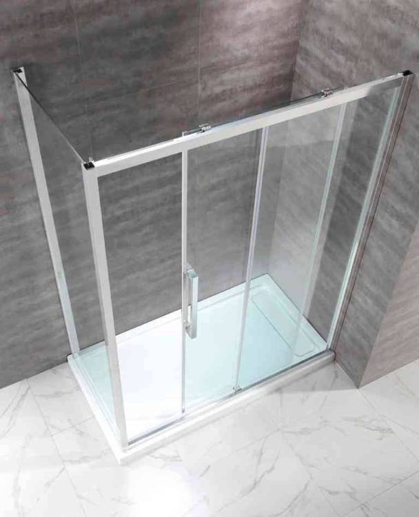 Душевой уголок Cezares LUX-SOFT-W-AH-1-150/80-C-Cr-IV профиль хром, стекло прозрачное, 150x80x200