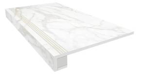 Ступень Ametis by Estima Supreme 39145 Set/Steptrade/SM02_NS/33x120/Riser/SM02_NS/14,5x120 33x120 неполированная с бортиком + Подступенок 14.5x120