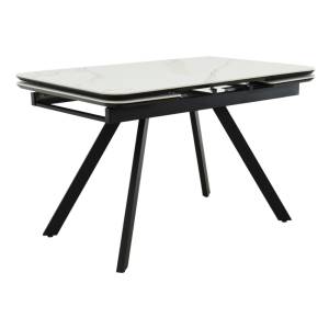 Стол Bradex Home Arthur RF 0655 керамогранит белый мрамор greys white, чёрный 120(184)x80x75