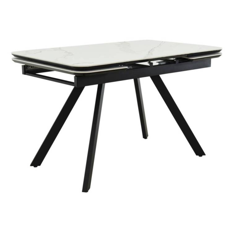 Стол Bradex Home Arthur RF 0655 керамогранит белый мрамор greys white, чёрный 120(184)x80x75