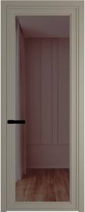 Межкомнатная дверь Profil Doors 1 AGP цвет профиля Никель матовый, стекло безопасное 6 мм золотистая бронза 600x2000