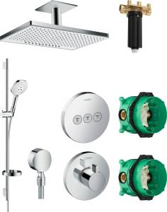 Душевой комплект Hansgrohe Rainmaker Select 460 (2 jet) 24004400 + 24010180 + 26631400 + 27506000 + 15741000 + 15745000