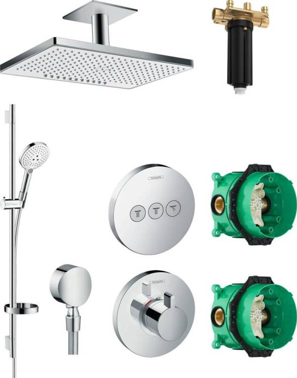 Душевой комплект Hansgrohe Rainmaker Select 460 (2 jet) 24004400 + 24010180 + 26631400 + 27506000 + 15741000 + 15745000
