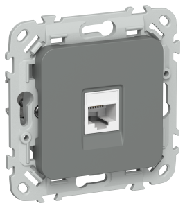 Розетка компьютерная RJ45 IEK Flite FI-K12-2-K80 мокрый асфальт