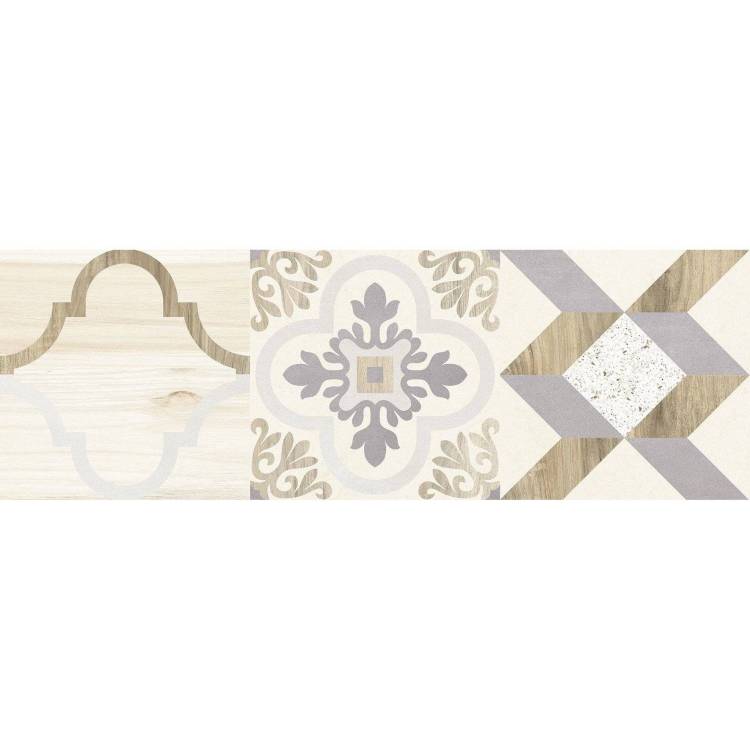 Керамическая плитка Laparet Woody Бежевый Узор 25x75