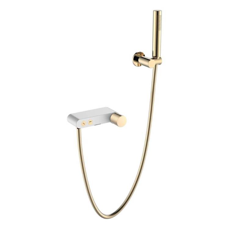 Смеситель для ванны Boheme Stick 123-WG.2 White Touch Gold