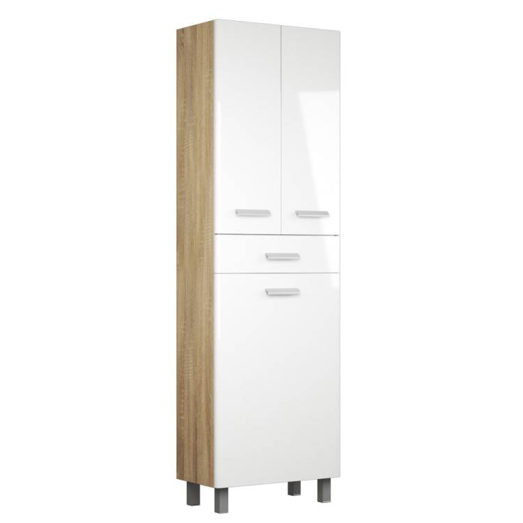 Шкаф-пенал Uncoria Гарда 60 76002 белый, дуб сонома