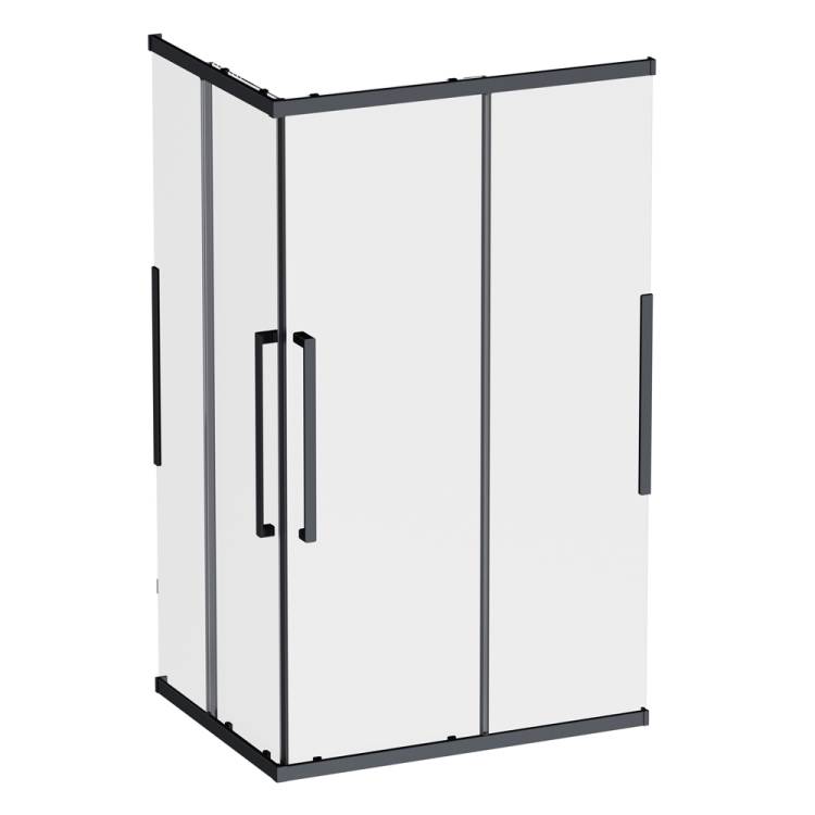 Душевой уголок Am.Pm Func W84G-403-12090-BT профиль черный матовый, стекло прозрачное, 120x90x200