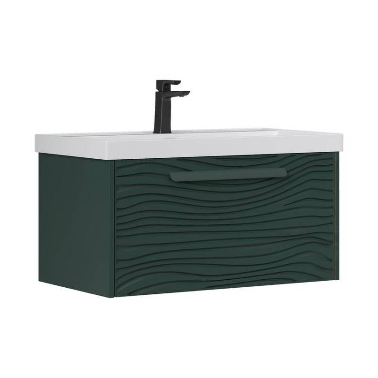 Тумба под раковину Equil Gleam tpGLEAM80.1Y-34 подвесная, зеленый камень, дуб вотан, 79x45