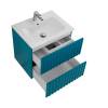 Тумба с раковиной Art&Max Elegant с подсветкой ручек, Бирюзовый матовый, 58.5x61 фото 5