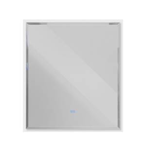 Зеркало Cezares Interni CZR-SPC-INT-800-900-LED-TCH-WARM-BL с подсветкой, сенсорным выключателем и подогревом, Bianco Lucido, 80x90