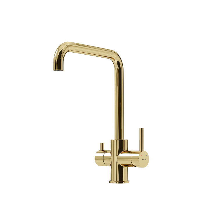 Смеситель для кухни Sancos Vela SC4013ZG с возможностью подключения фильтра для воды, полированное золото