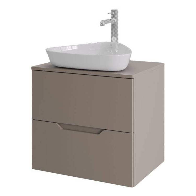 Тумба с раковиной Orange Line Li-60TuLMDF+B07-500W латте матовый, 60 см