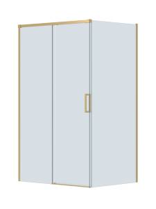 Душевой уголок Cezares PLANE-AH-1-120/90-C-BORO профиль брашированное золото, стекло прозрачное, 120x90x195