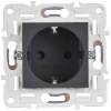 Розетка 1-местная с заземлением и шторками IEK Skandy SK-R14-16-K53 графит фото 4