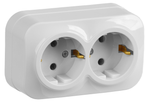 Розетка 2-местная с заземлением IEK Glory ERH21-K01-16 белый