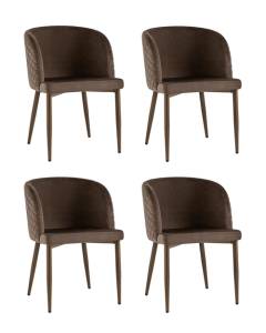 Набор из 4 стульев Stool Group Оскар MC11 KD HLR-49 X4 коричневый