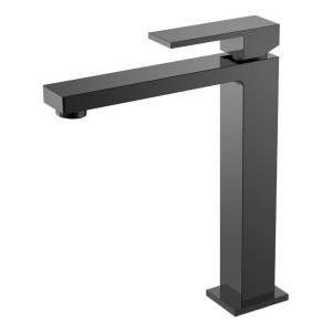 Смеситель для раковины Boheme Qubic 472-SGM Shine Gun Metal высокий