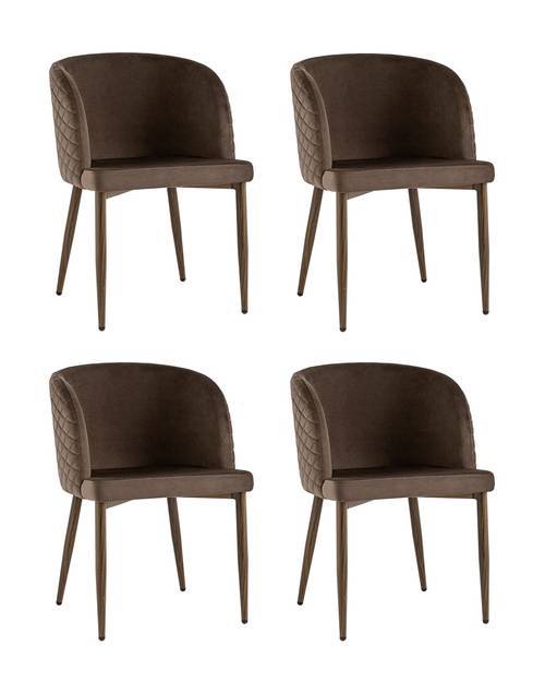 Набор из 4 стульев Stool Group Оскар MC11 KD HLR-49 X4 коричневый