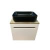 Тумба с раковиной Sintesi STL.W7018_SIN-LVB-APP-409BM подвесная, белый, черный матовый