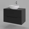 Тумба с раковиной Orange Line Li-80TubMDF+B07-420W черная матовая, 80.5 см фото 3