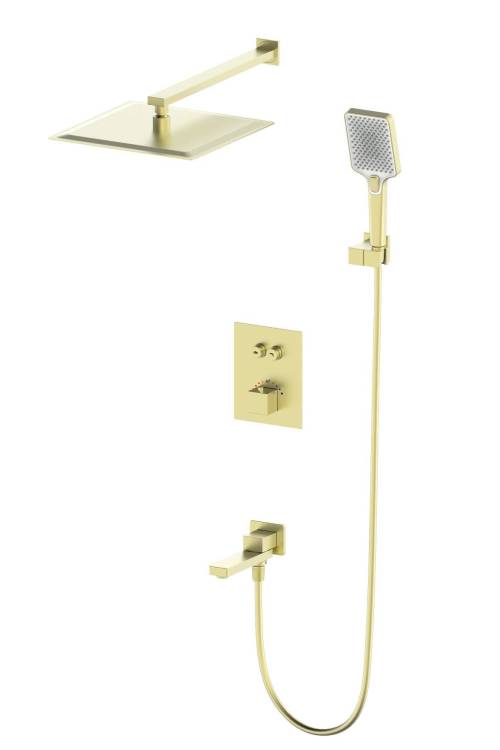 Душевой комплект Wonzon & Woghand WW-88929003-BG с термостатом, золото