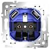 Механизм розетки 1-местной с заземлением, шторками и USB Type A+С Voltum S70 VLS0405M фото 2