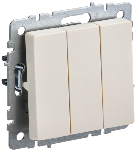 Выключатель 3-клавишный IEK Brite BR-V30-0-10-K10 бежевый