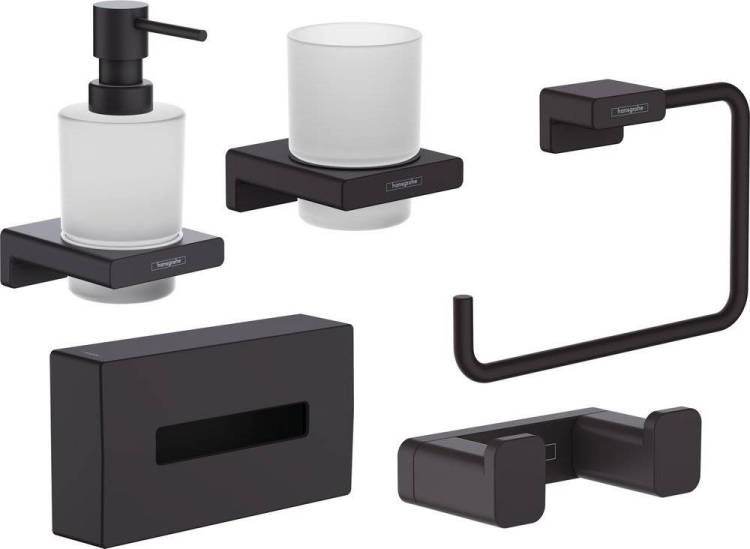 Набор Hansgrohe AddStoris аксессуаров для ванной, 5 предметов, матовый черный