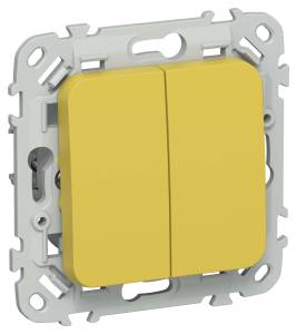 Выключатель 2-клавишный IEK Flite FI-V20-0-10-1-K44 желтый карри