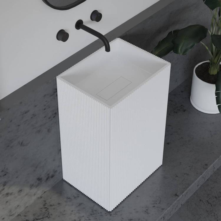 Раковина Abber Stein AS2503-H отдельностоящая, 50 см, белая матовая