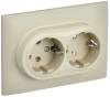 Розетка 2-местная с заземлением IEK Skandy SK-R21-16-K10-F бежевый