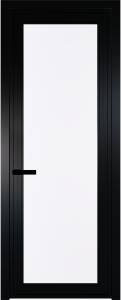Межкомнатная дверь Profil Doors 1 AGP цвет профиля Черный, стекло безопасное 6 мм монохром белый просветленный 600x2000