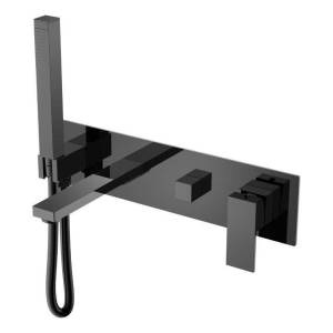 Смеситель для ванны Boheme Qubic 474-2-SGM Shine Gun Metal встраиваемый