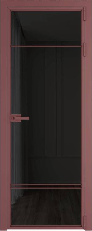 Межкомнатная дверь Profil Doors 4 AX цвет профиля Красный антрацит, стекло безопасное 6 мм черное тонированное 800x2000